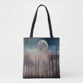 Winterbomen en een volle maan tote bag (Voorkant)