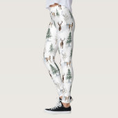 Winterbomen en Kerstmis hertenpatroon Leggings (Links)
