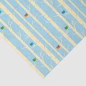 winterbomen en kleurrijke vogels tissuepapier (Detail)