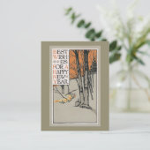 Winterbomen en Oranje lucht  Nieuwjaar Feestdagenkaart (Staand voorkant)