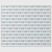 Winterbomen en Sneeuw Lichtgrijs Patroon Cadeaupapier (Vlak)