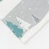 Winterbomen en Sneeuw Lichtgrijs Patroon Fleece Deken (Hoek)