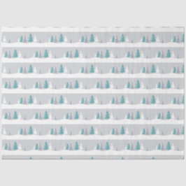 Winterbomen en Sneeuw Lichtgrijs Patroon Tissuepapier