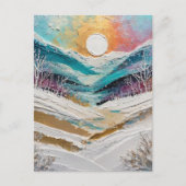 Winterbomen en sneeuwschilderij briefkaart (Voorkant)