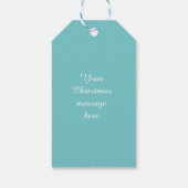 Winterbomen en sneeuwvlokken Patroonblauw Cadeaulabel (Achterkant)