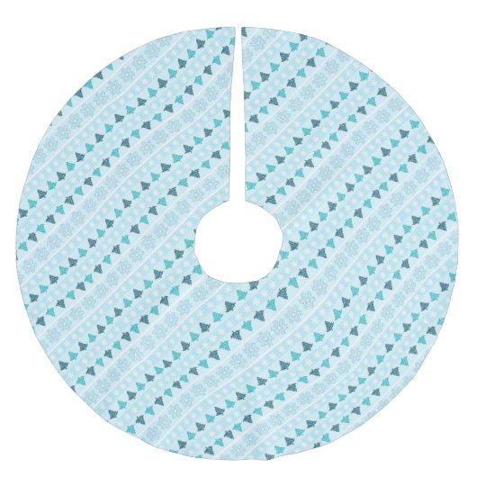 Winterbomen en sneeuwvlokken Patroonblauw Kerstboom Rok (Voorkant)