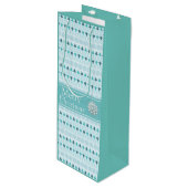 Winterbomen en sneeuwvlokken Patroonblauw Wijn Cadeautas (Voorkant Gekanteld)