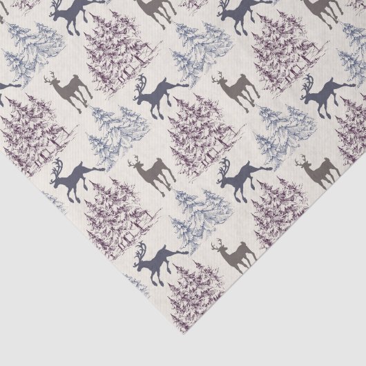 Winterbomen en wilde deer tissuepapier (Detail)
