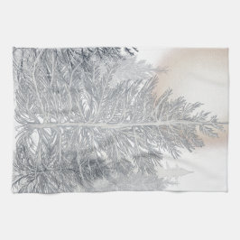 Winterbomen en zon, Frosty Black en White Theedoek