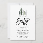 Winterbomen feestelijke 60ste verjaardag uitnodigi kaart (Voorkant)