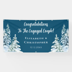 Winterbomen Felicitaties Verlovingsfeestje Spandoek