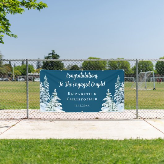 Winterbomen Felicitaties Verlovingsfeestje Spandoek (Insitu)