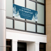 Winterbomen Felicitaties Verlovingsfeestje Spandoek (Buitenkant Gebouw)