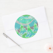 Winterbomen Groen 'Vrolijk kerstfeest' rond sticke Ronde Sticker (Envelop)