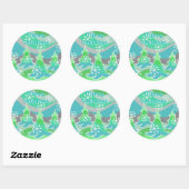Winterbomen Groen 'Vrolijk kerstfeest' rond sticke Ronde Sticker (Vel)