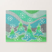 Winterbomen Groene puzzel (Horizontaal)