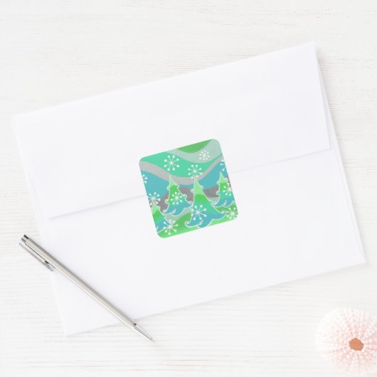 Winterbomen Groene sticker (Envelop)