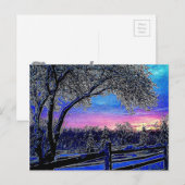 Winterbomen Impressionisme Sunrise Landschap Briefkaart (Voorkant / Achterkant)