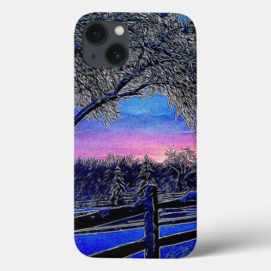 Winterbomen Impressionisme Sunrise Landschap Case-Mate iPhone Case (Achterkant)
