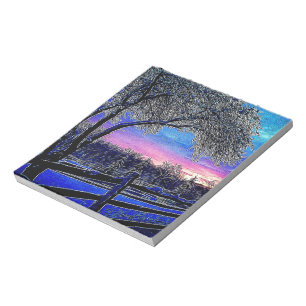 Winterbomen Impressionisme Sunrise Landschap Notitieblok