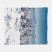 Winterbomen in bergen bedekt met verse sneeuwsnoei fleece deken (Voorkant (Horizontaal))