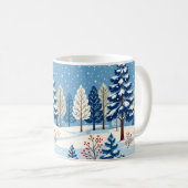 Winterbomen in de sneeuw koffiemok (Voorkant rechts)