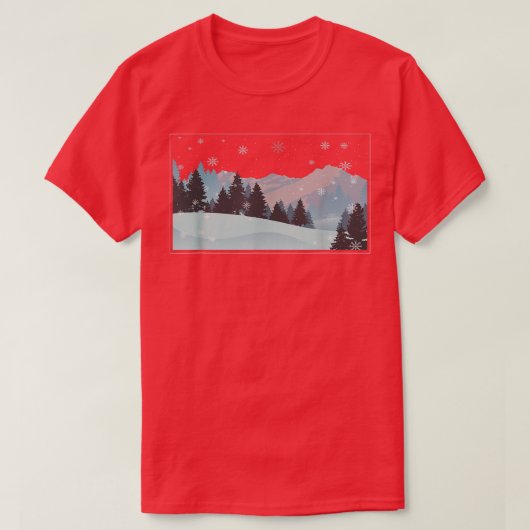 Winterbomen in een sneeuwstorm tijdens de winter t-shirt (Design voorkant)