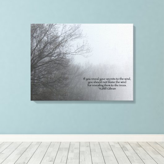 Winterbomen in Fog - Khalil Gibran Quote Canvas Afdruk (Insitu (Houten vloer))