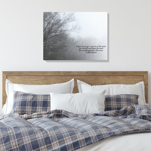 Winterbomen in Fog - Khalil Gibran Quote Canvas Afdruk (Insitu (Slaapkamer))