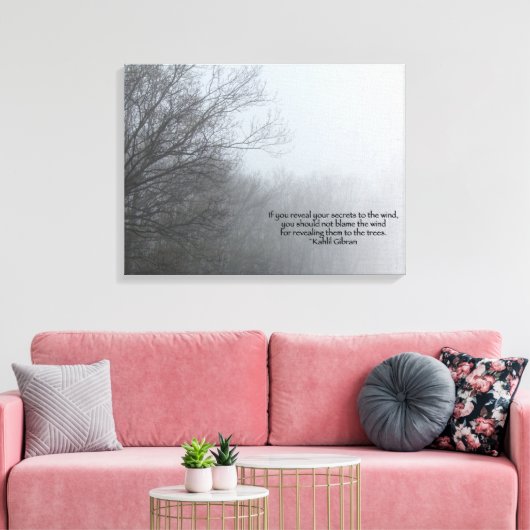 Winterbomen in Fog - Khalil Gibran Quote Canvas Afdruk (Insitu (Woonkamer))