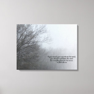 Winterbomen in Fog - Khalil Gibran Quote Canvas Afdruk
