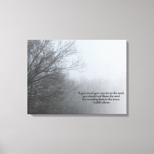 Winterbomen in Fog - Khalil Gibran Quote Canvas Afdruk (Voorkant)
