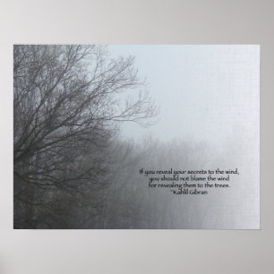 Winterbomen in Fog - Khalil Gibran Quote Poster