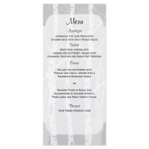 Winterbomen in Grijs Bruiloft Menu