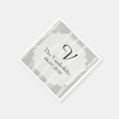 Winterbomen in grijs monogram bruiloft servetten (Hoek)