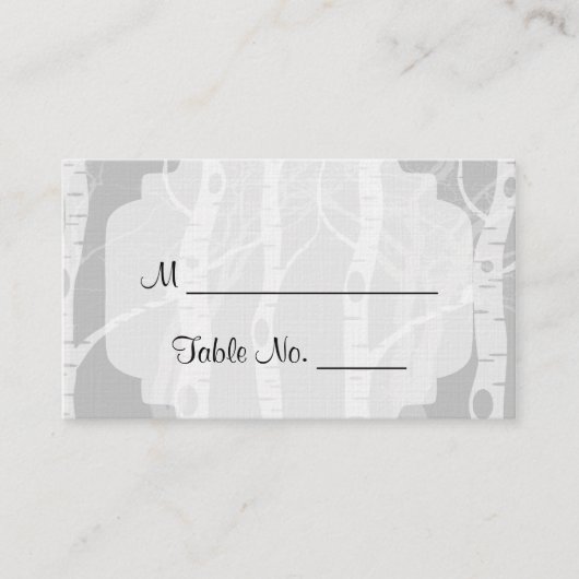 Winterbomen in Grijze Trouwplaatskaarten Plaatskaartje (Voorkant)