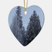 Winterbomen in het landschap van Dawn Montana Keramisch Ornament (Links)