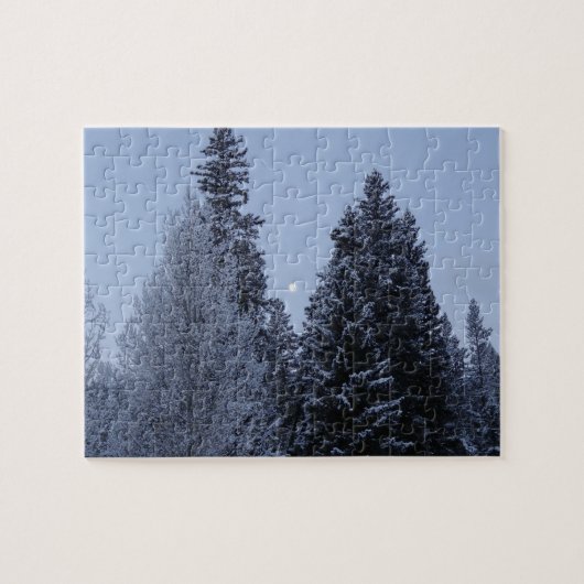 Winterbomen in het landschap van Dawn Montana Legpuzzel (Horizontaal)