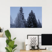 Winterbomen in het landschap van Dawn Montana Poster (Thuiskantoor)