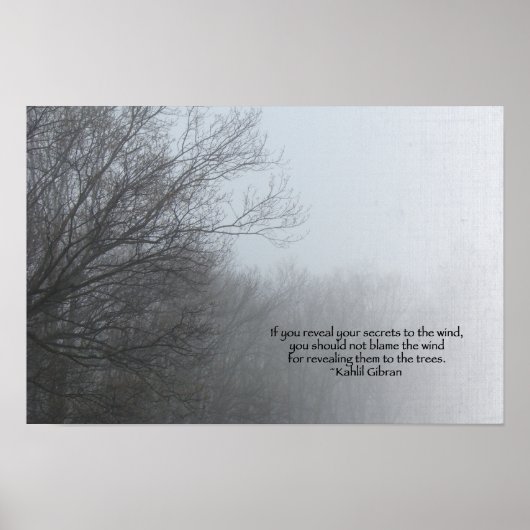 Winterbomen in mist - Khalil Gibran citaat Poster (Voorkant)