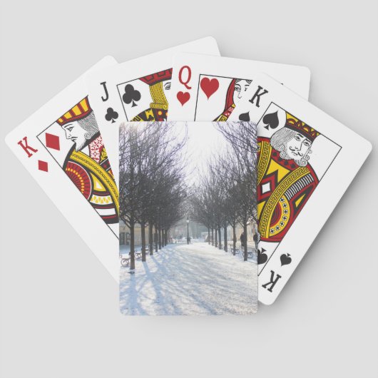Winterbomen in Praag (Tsjechische Republiek) Pokerkaarten (Achterkant)