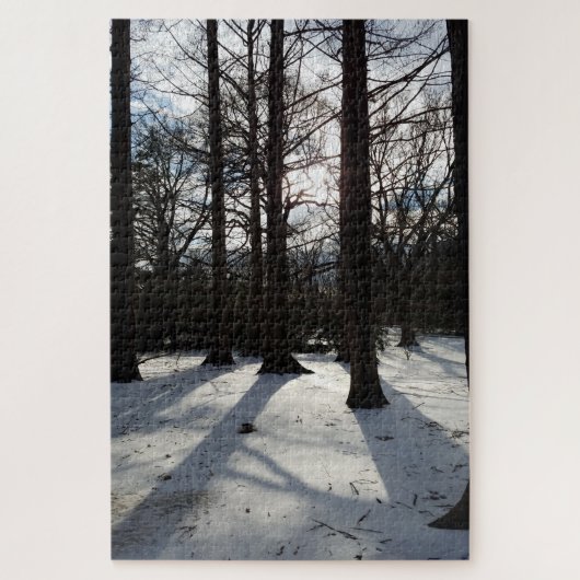 Winterbomen in zonlicht en sneeuw legpuzzel (Verticaal)