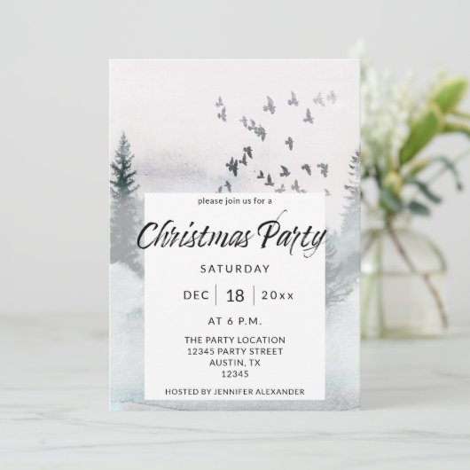 Winterbomen kerstfeest kaart (Staand voorkant)