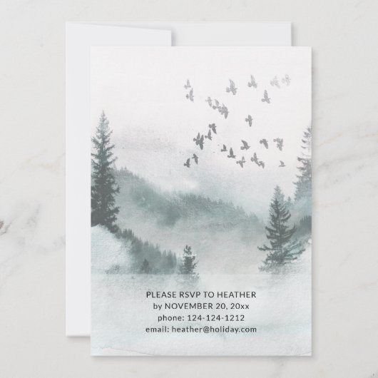 Winterbomen kerstfeest kaart (Achterkant)