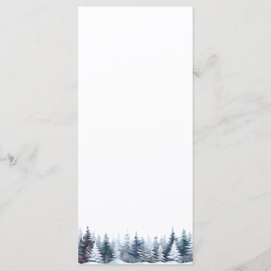 winterbomen kerstlunch menu kaarten (Achterkant)