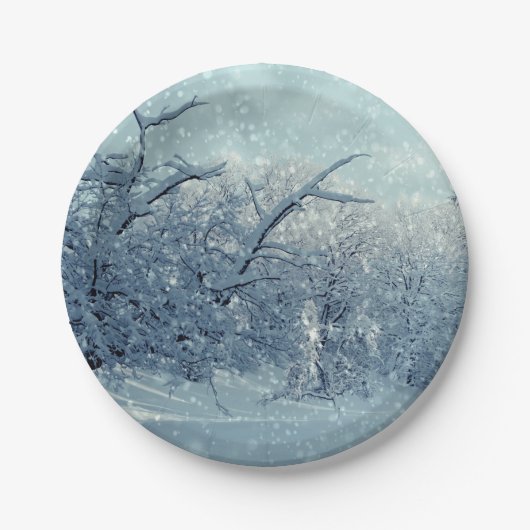 Winterbomen Landschap Papieren Bordje (Voorkant)