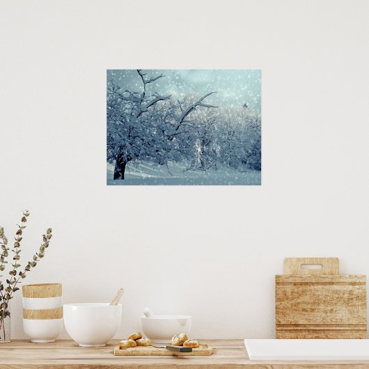 Winterbomen Landschap Poster (Keuken)