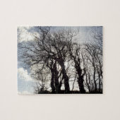 Winterbomen langs een Landes Cornwall England Legpuzzel (Horizontaal)
