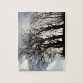 Winterbomen langs een Landes Cornwall England Legpuzzel (Verticaal)