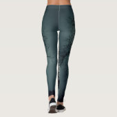 Winterbomen Leggings Donkere Blauwgroen met zwarte (Achterkant)